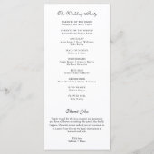 Schwarz-weiße Programmkarte für das Botanische Mon Menükarte (Rückseite)