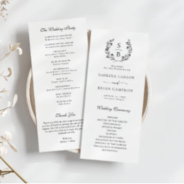 Schwarz-weiße Programmkarte für das Botanische Mon Menükarte