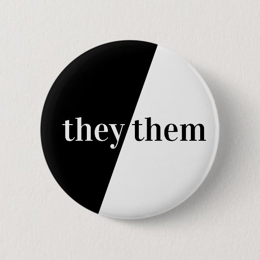 Schwarz-weiße Pronoun-Taste Button (Vorderseite)