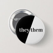 Schwarz-weiße Pronoun-Taste Button (Vorne & Hinten)