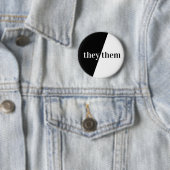 Schwarz-weiße Pronoun-Taste Button (Beispiel)