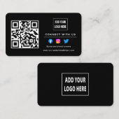 Schwarz-weiße Prüfung zur Verbindung mit QR-Code Visitenkarte (Vorne/Hinten)