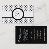 Schwarz-weiße Punkt 100 Pokadot Geschäfts-Karte Visitenkarte (Vorne/Hinten)