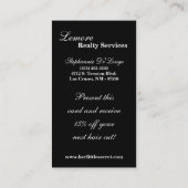 Schwarz-weiße Punkt 100 Pokadot Geschäfts-Karte Visitenkarte (Rückseite)