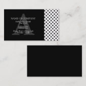 Schwarz-weiße Punkt Grau Designer Monogram Visitenkarte (Vorne/Hinten)