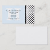 Schwarz-weiße Punkt Light Blue Designer Monogram Visitenkarte (Vorne/Hinten)