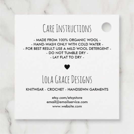 Schwarz-weiße Punkte aus Liebe Geschenkanhänger (Rückseite)