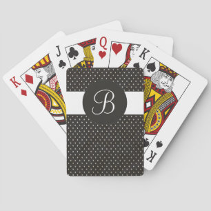 Schwarz-weiße Punkte benutzerdefinierte Monogramm- Spielkarten
