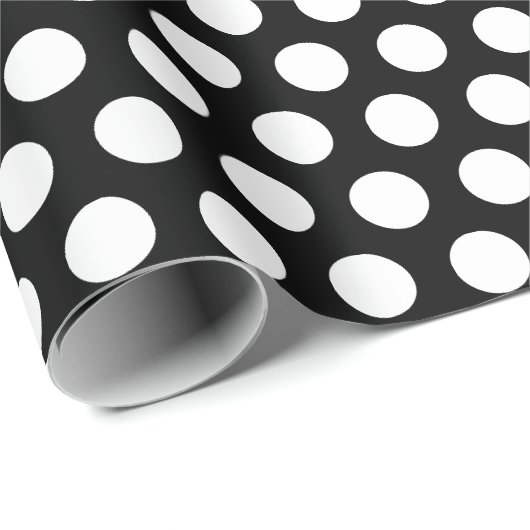 Schwarz-weiße Punkte Geschenkpapier (Rolleneckpunkt)