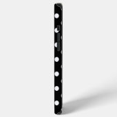 Schwarz-weiße Punkte mit Monogramm iPhone Hülle (Linke Seite)