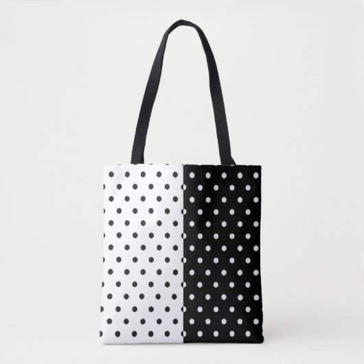 Schwarz-weiße Punkte-Tasche Tasche (Vorderseite)