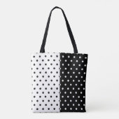 Schwarz-weiße Punkte-Tasche Tasche (Rückseite)