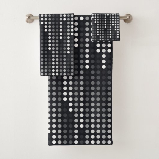 Schwarz-weiße Punktmatrix Badhandtuch Set (Insitu)