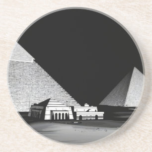 Schwarz-Weiße Pyramiden Getränkeuntersetzer