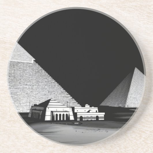 Schwarz-Weiße Pyramiden Getränkeuntersetzer (Vorne)