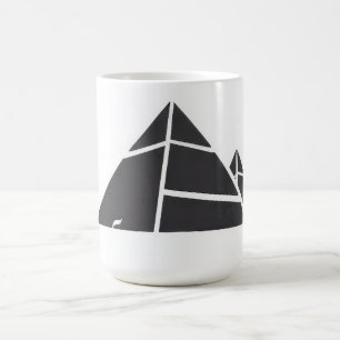 Schwarz-weiße Pyramiden Kaffeetasse