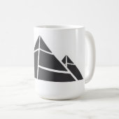 Schwarz-weiße Pyramiden Kaffeetasse (VorderseiteRechts)