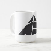 Schwarz-weiße Pyramiden Kaffeetasse (Vorderseite Links)