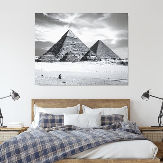 Schwarz-Weiße Pyramiden Leinwanddruck (Insitu (Schlafzimmer))