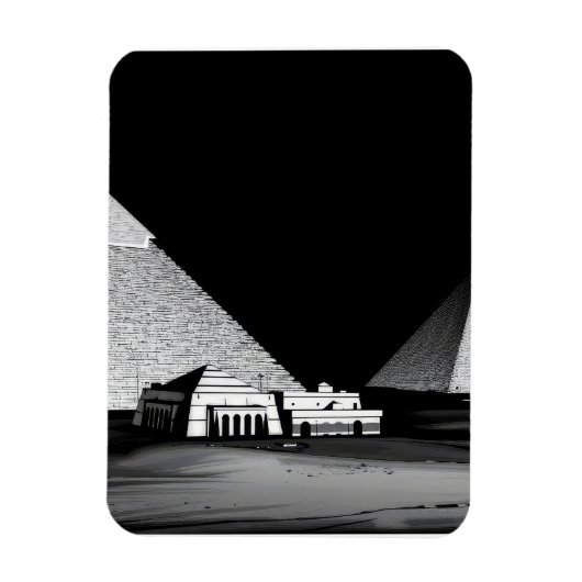 Schwarz-Weiße Pyramiden Magnet (Vertikal)