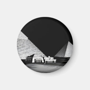 Schwarz-weiße Pyramiden Magnet