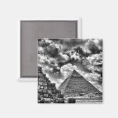 Schwarz-weiße Pyramiden Magnet (Vorderseite/Rückseite)