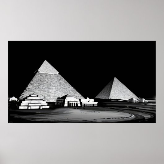 Schwarz-Weiße Pyramiden Poster (Vorne)
