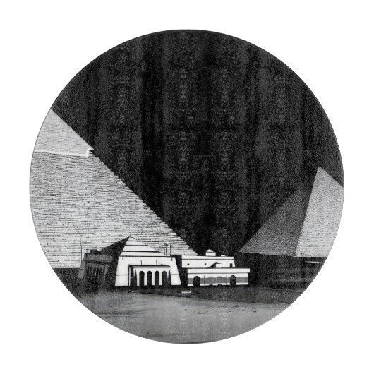 Schwarz-weiße Pyramiden Schneidebrett (Vorderseite)
