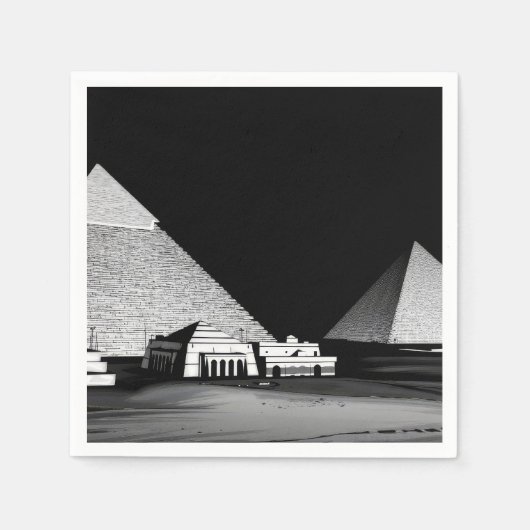 Schwarz-weiße Pyramiden Serviette (Vorderseite)