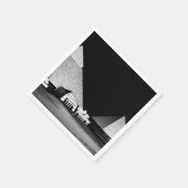 Schwarz-weiße Pyramiden Serviette (Ecke)
