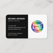 Schwarz-weiße QR-Logokombinationen für soziale Med Visitenkarte (Vorderseite)