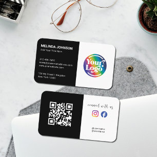 Schwarz-weiße QR-Logokombinationen für soziale Med Visitenkarte