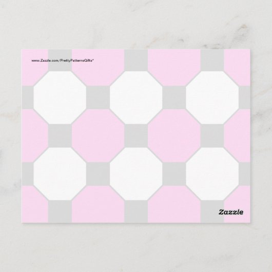 Schwarz-weiße Quadrate Hexagons-Muster Postkarte (Rückseite)