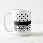 Schwarz-weiße Quatrefolie Mit Monogramm Kaffeetasse (Links)