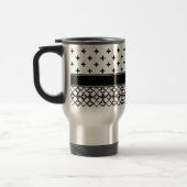 Schwarz-weiße Quatrefolie Mit Monogramm Reisebecher (Links)