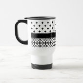Schwarz-weiße Quatrefolie Mit Monogramm Reisebecher (Links)
