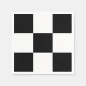 Schwarz-weiße Race-Checkerboard-Quadrate mit benut Serviette (Vorderseite)