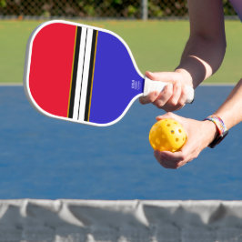 Schwarz-weiße Racing Stripes von der Royal Navy Pickleball Schläger