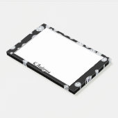 Schwarz-weiße Rahmen glamourös Monogramm Post-it Klebezettel (angewinkelt)