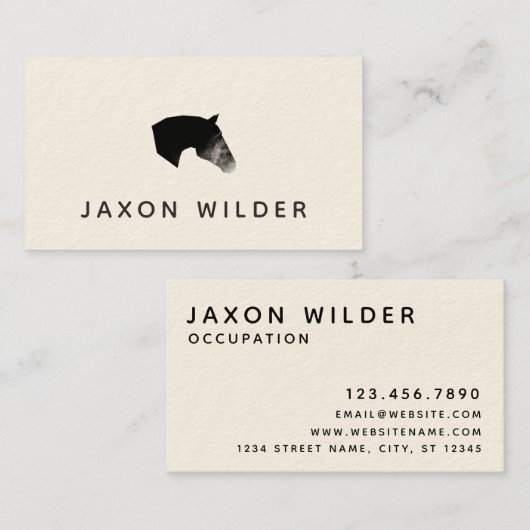 Schwarz-weiße Rauchwolke Minimal Rustikal Visitenkarte (Vorne/Hinten)