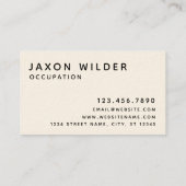 Schwarz-weiße Rauchwolke Rhino Minimal Rustikal Visitenkarte (Rückseite)