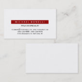 Schwarz-weiße Red Engaming Charming Business Card Visitenkarte (Vorne/Hinten)