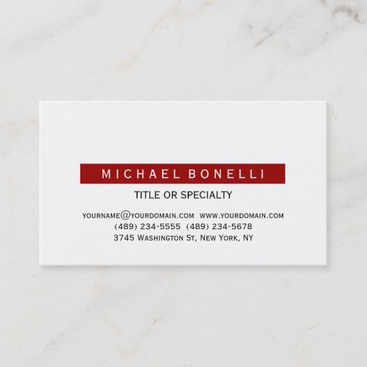 Schwarz-weiße Red Engaming Charming Business Card Visitenkarte (Vorderseite)