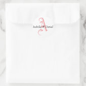 Schwarz-weiße Red Monogram Wedding Template Siegel Runder Aufkleber (Tasche)