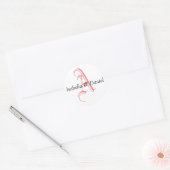 Schwarz-weiße Red Monogram Wedding Template Siegel Runder Aufkleber (Umschlag)