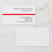 Schwarz-weiße Red Strip Consultant-Visitenkarte Visitenkarte (Vorne/Hinten)