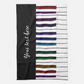 Schwarz-weiße Regenbogen-Klavier-Schlüssel-Musik Geschirrtuch (Vertikal)