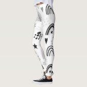 Schwarz-weiße Regenbogen-Minimal-Leggings Leggings (Links)