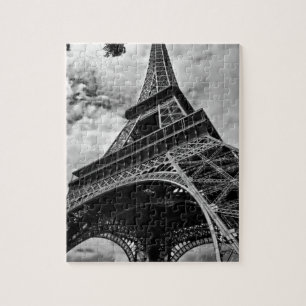 Schwarz-weiße Reise Eiffel-Turm-Paris Europa Puzzle