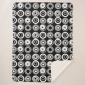 Schwarz-weiße Retro-Kreise Sherpadecke (Vorderseite)